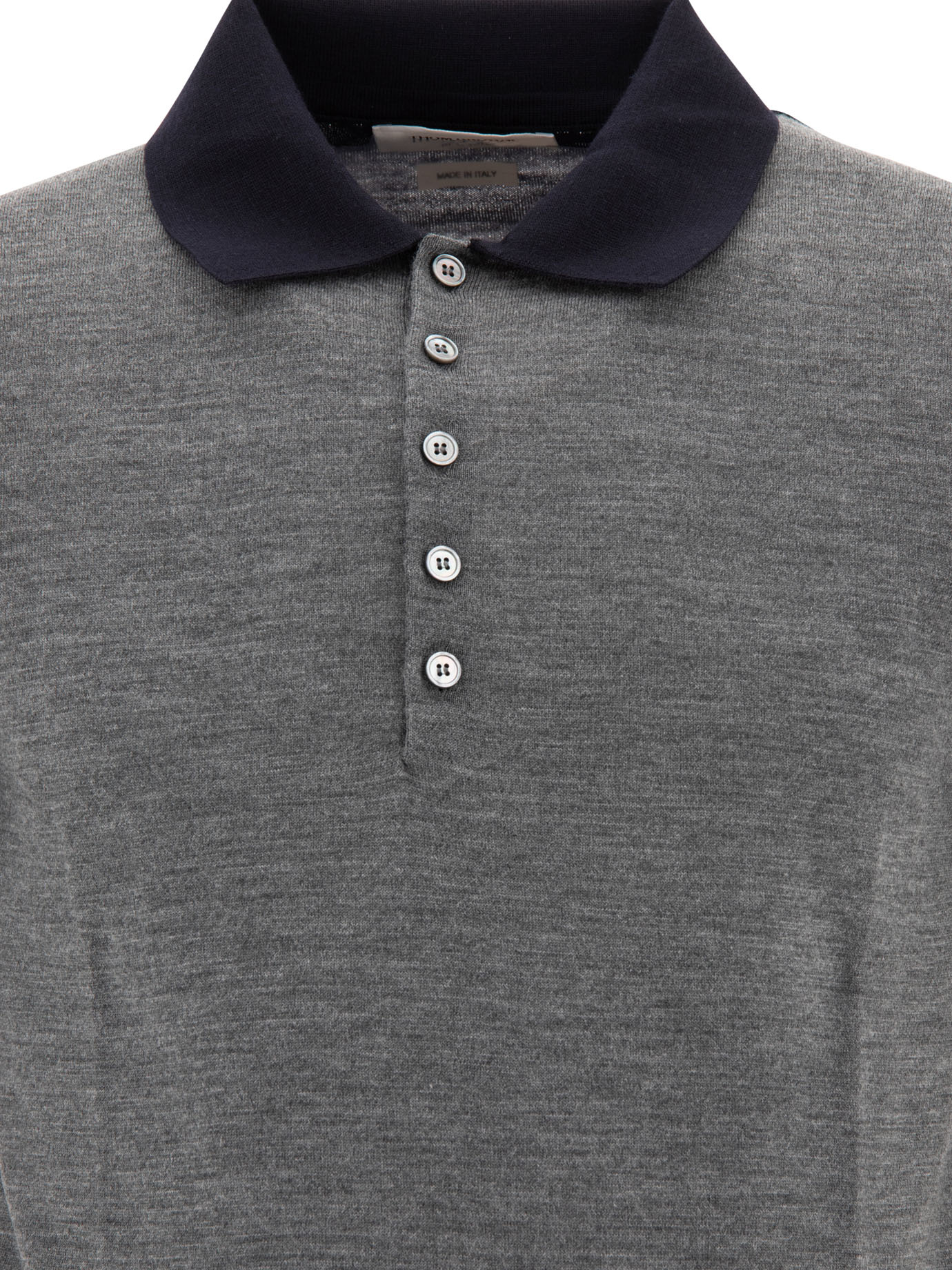 THOM BROWNE Grey Fun Mix polo shirt